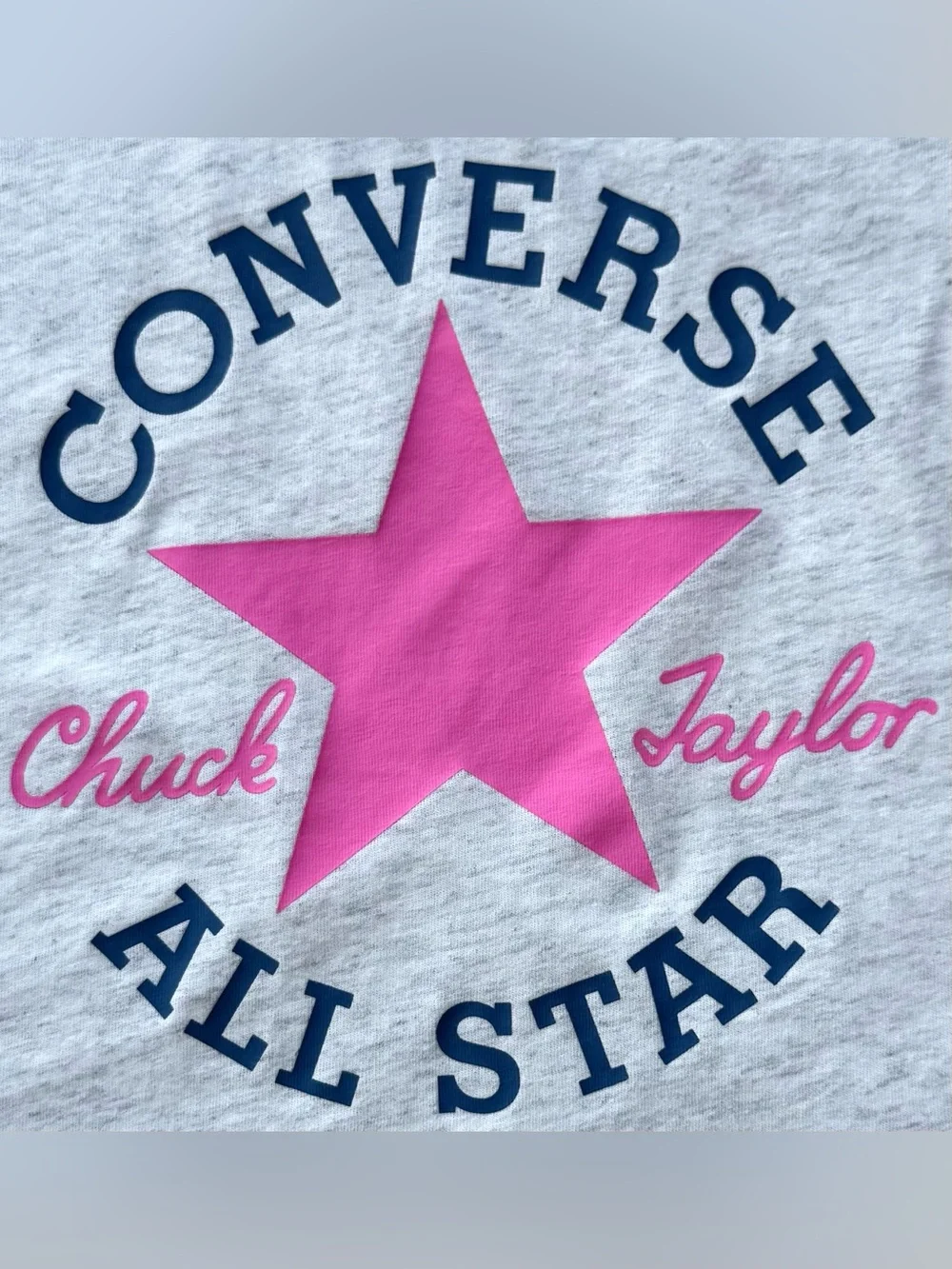 Converse Girls Medium Boxy Crop Tee Bundle 3 Graphic T Shirts Pink Gray (W XS/S)